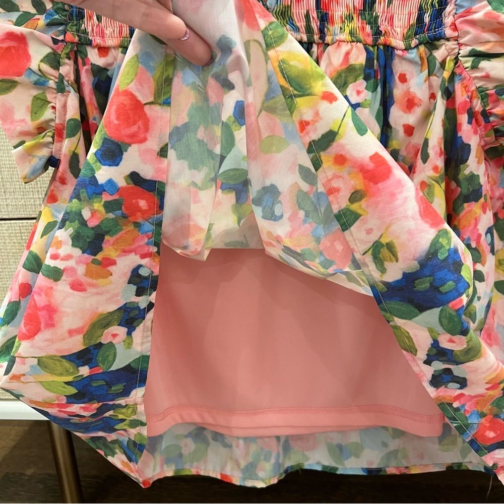 TCEC Multicolor Floral Blouse with Ruffle Sleeves Large - Picture 6 of 10